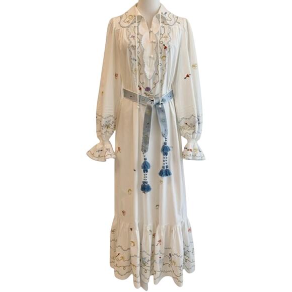 Alemais embroidered ruffled dress US 6 - Picture 6 of 10